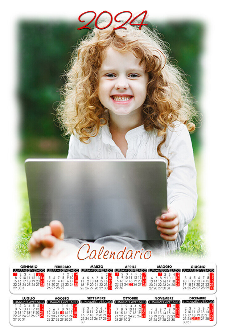 Calendario A4 personalizzato 1 foglio